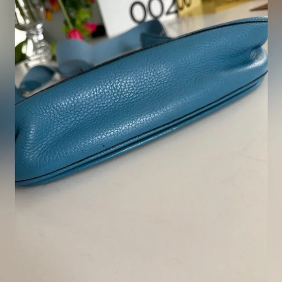 Hermes Evelyne Bag Gen III Clemence PM Blue ~ Beautiful Preloved Condition - Picture 7 of 14